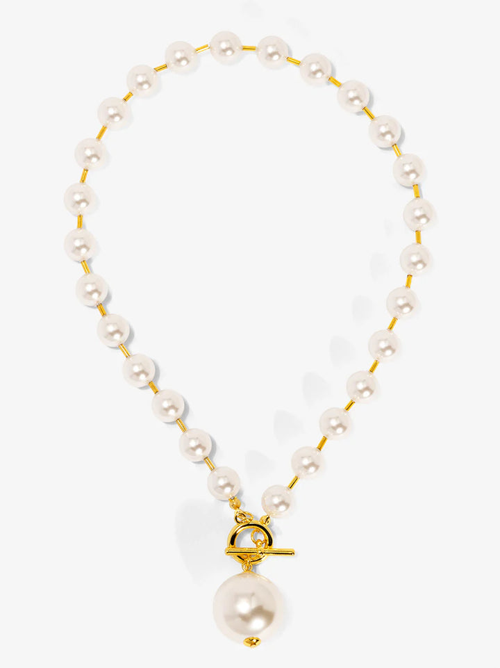 Pearl Collar Necklace with Pearl Pendant