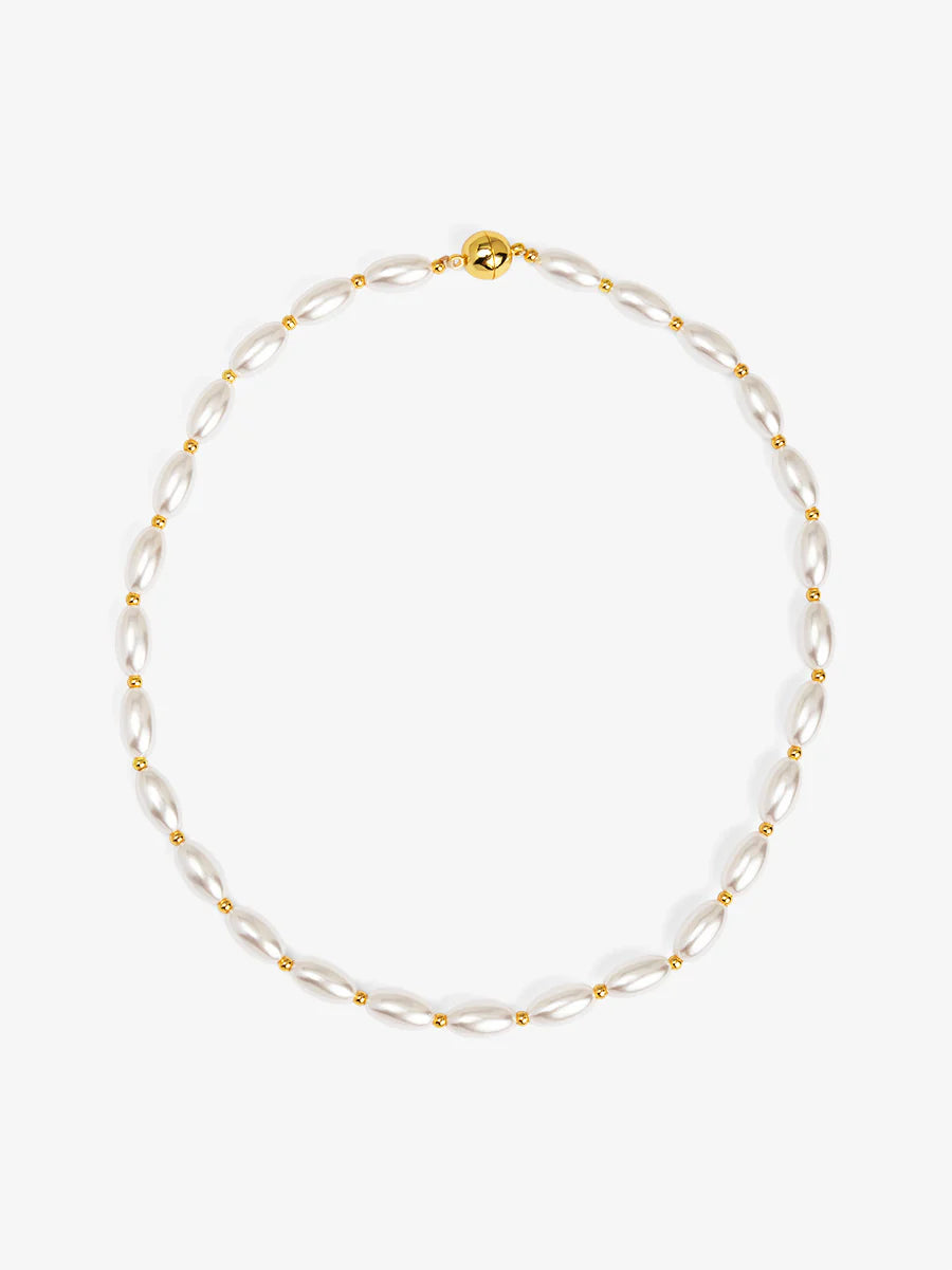 Rice Pearl Short Necklace