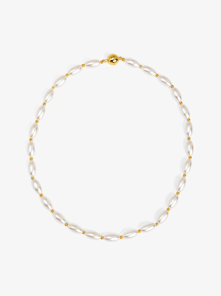 Rice Pearl Short Necklace