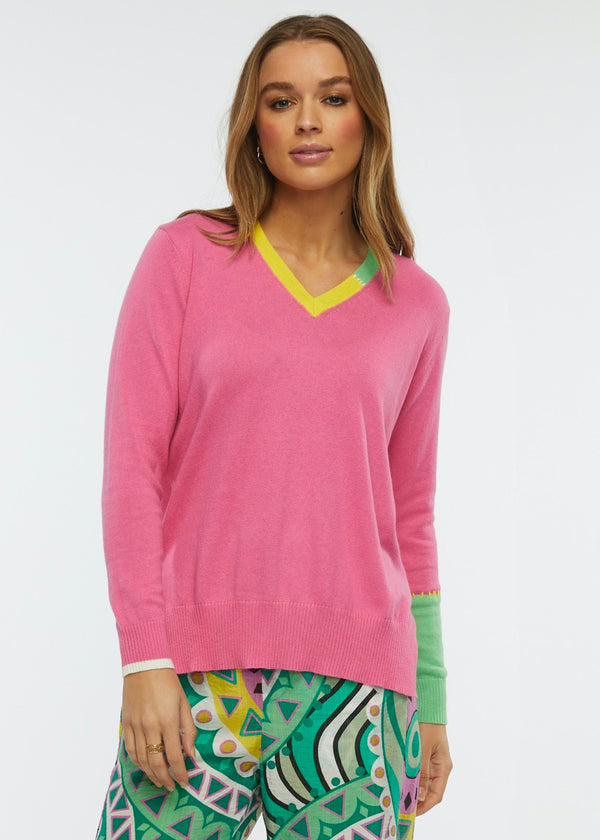 Barbie Pink Block Trim Sweater