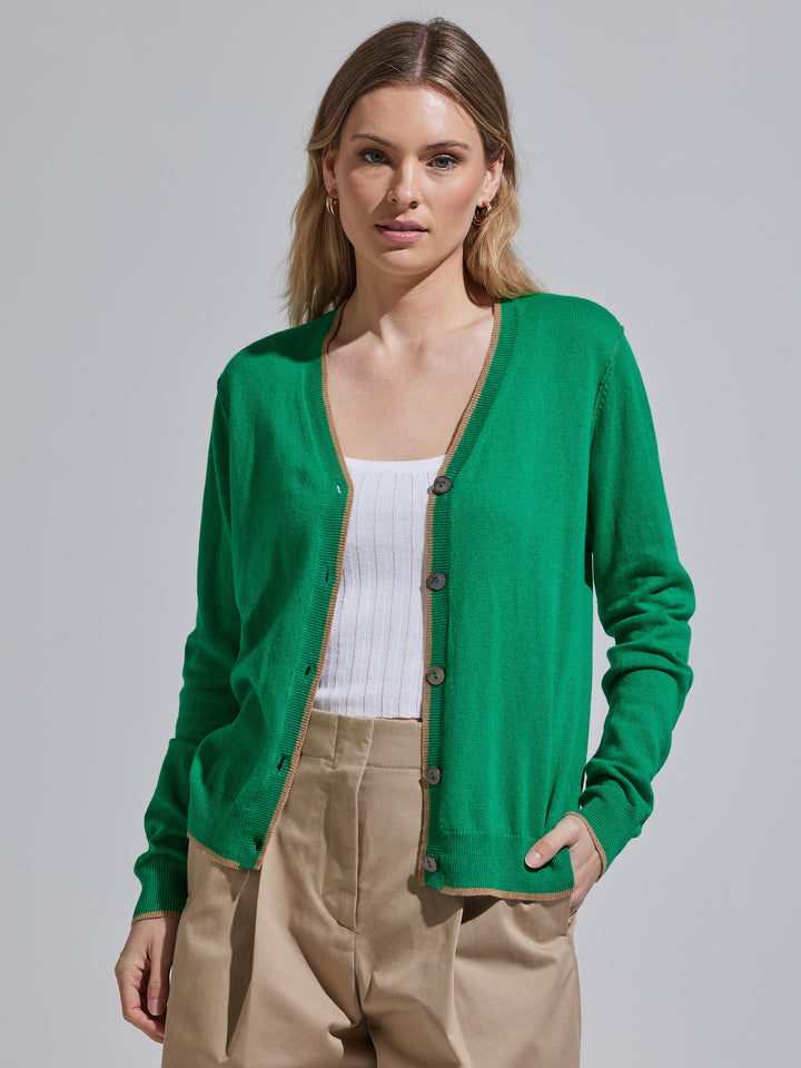 Kelly Green Essential Cardigan Sweater