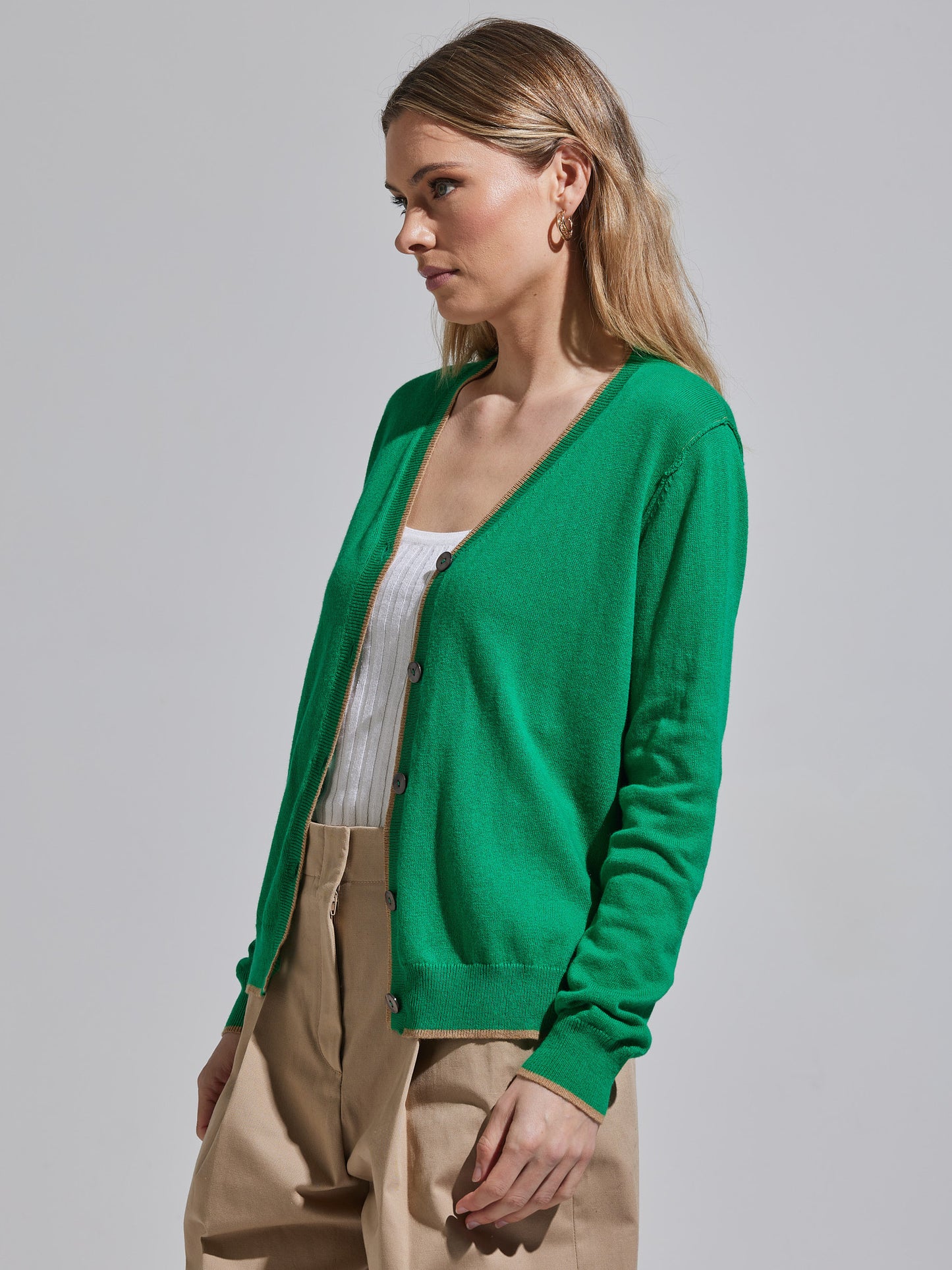 Kelly Green Essential Cardigan Sweater