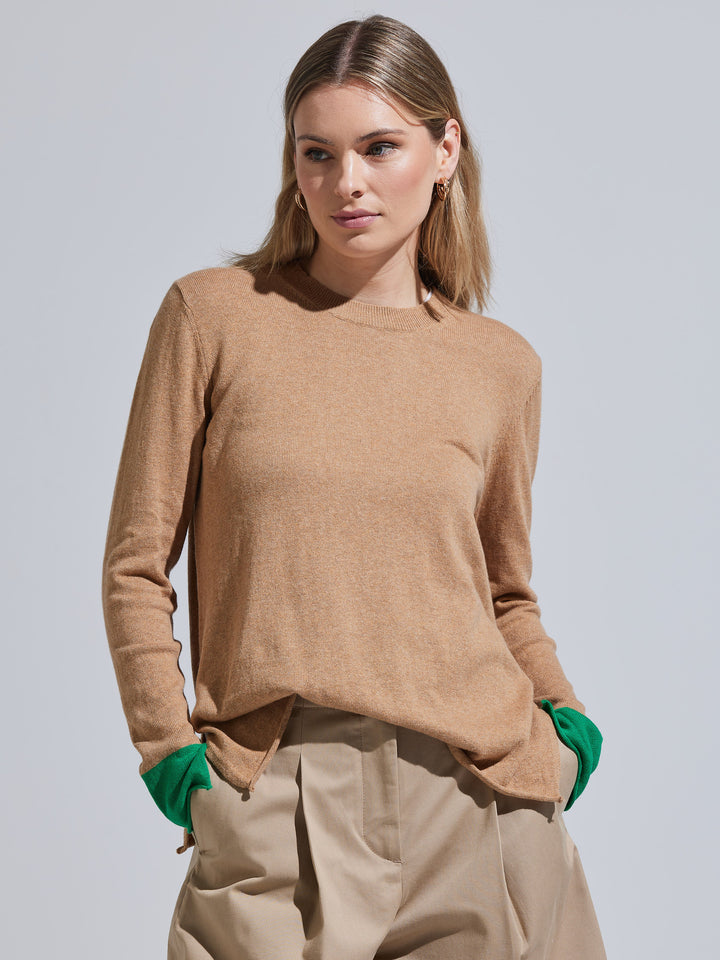 Camel Essential Crewneck Sweater