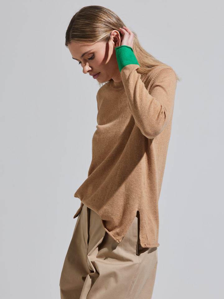 Camel Essential Crewneck Sweater