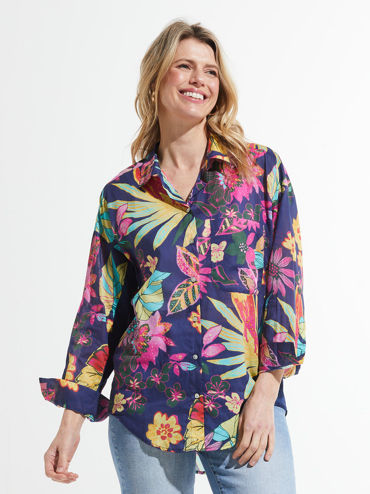 Water Party Cotton Voile Blouse