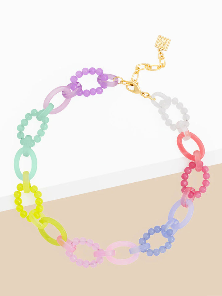 Pastel Multicolor Link Necklace