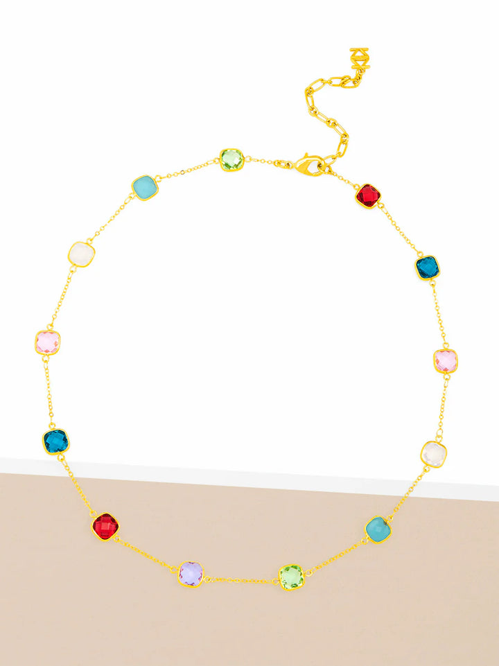Multicolor Crystal Short Necklace