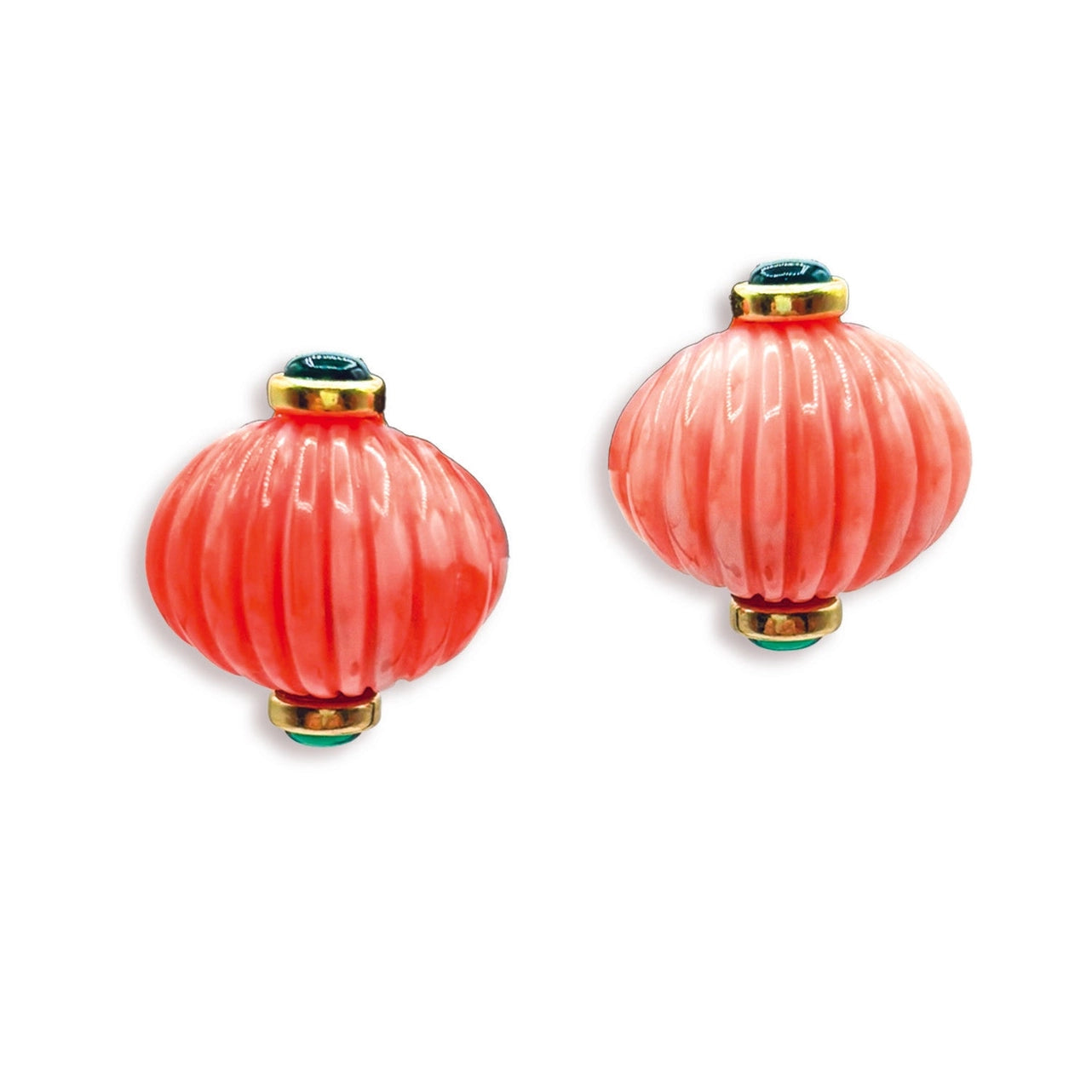 Luisa Carved Resin Omega Earrings