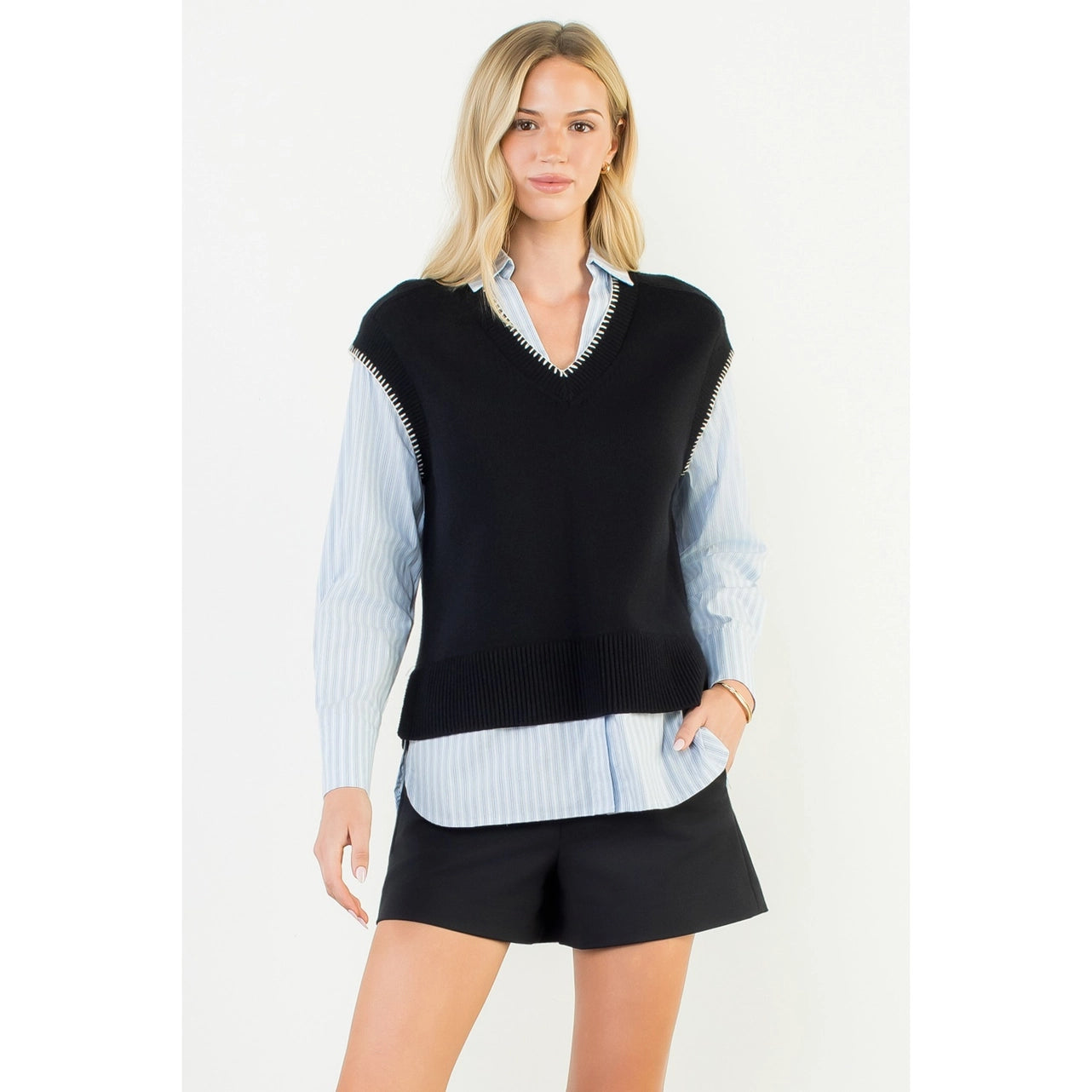 Josephine Knit Sweater Vest Blouse Top