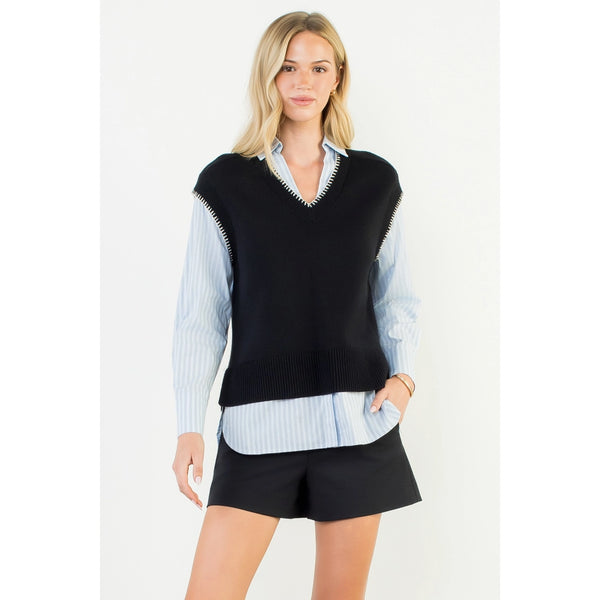 Josephine Knit Sweater Vest Blouse Top