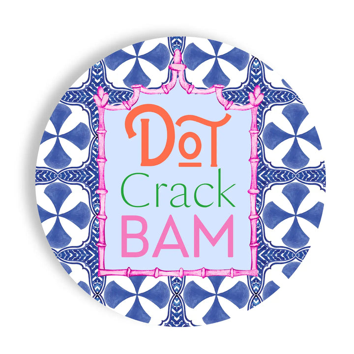 Blue Dot Crack Bam Dinner Plates Set/24