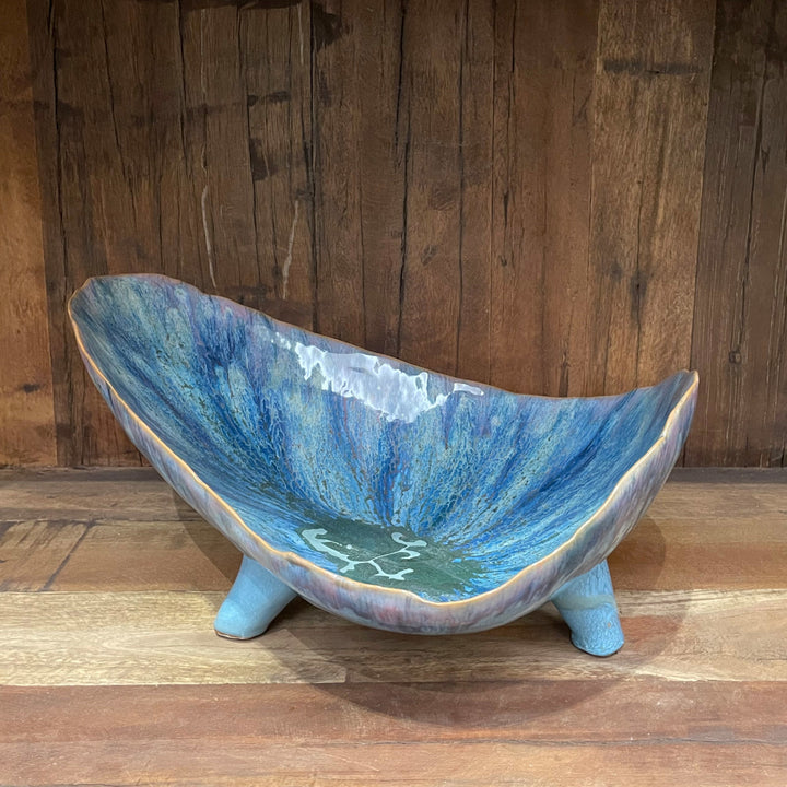 Stoneware Footed Shaped Bowl