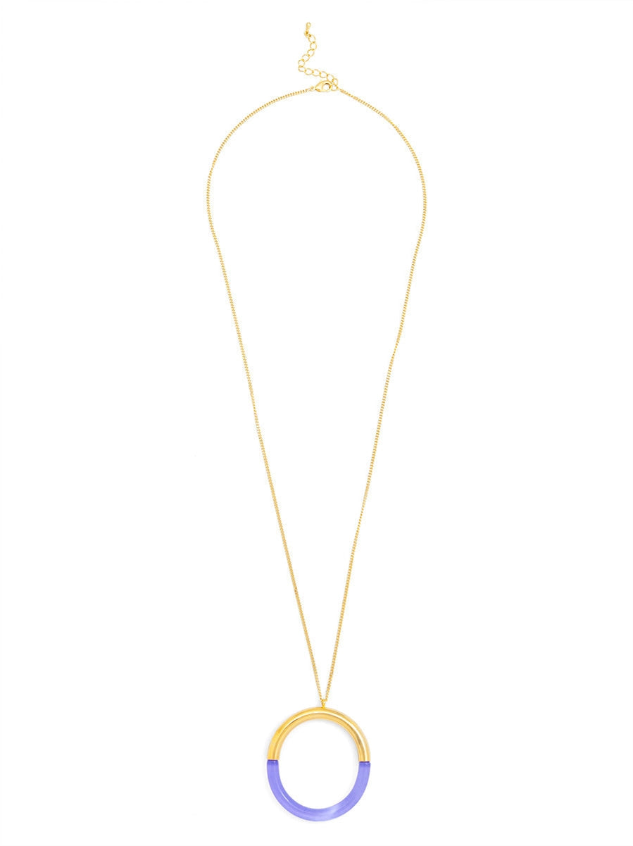 Gold & Lucite Pendant Necklace