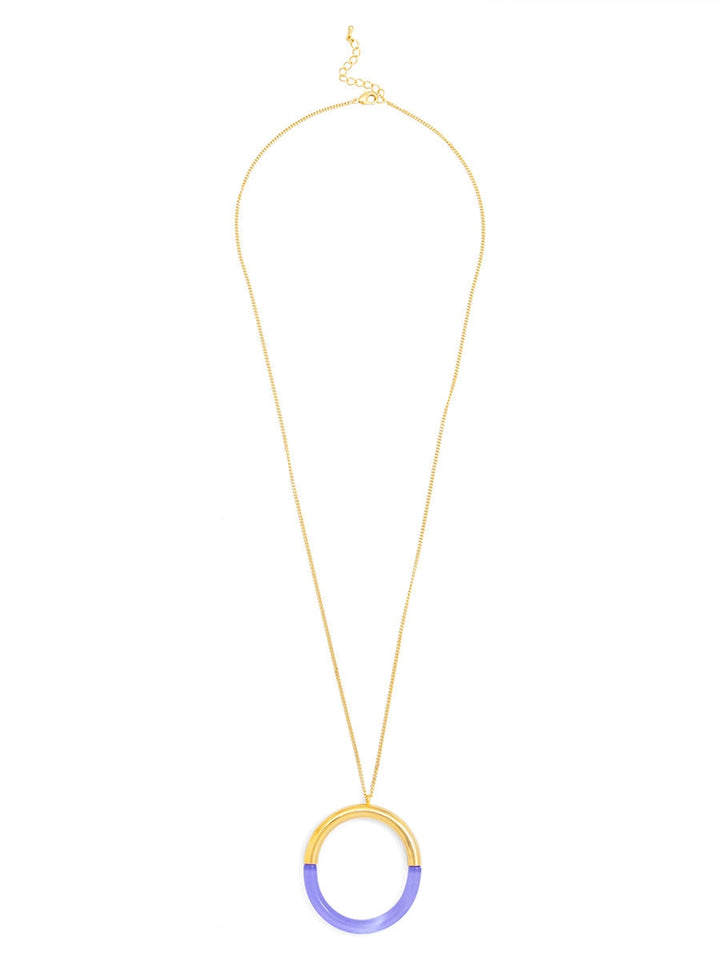 Gold & Lucite Pendant Necklace