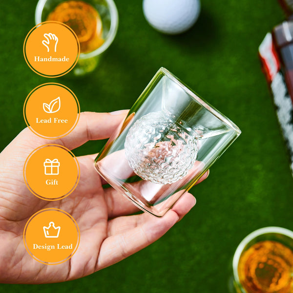 Golf Ball Shot Glass Pair