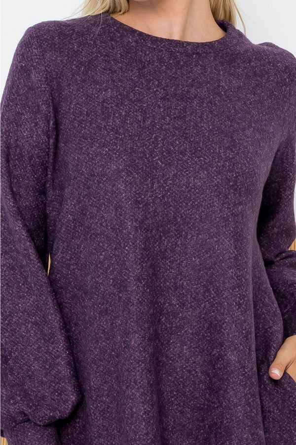 Heathered Purple Full Sleeve Dress
