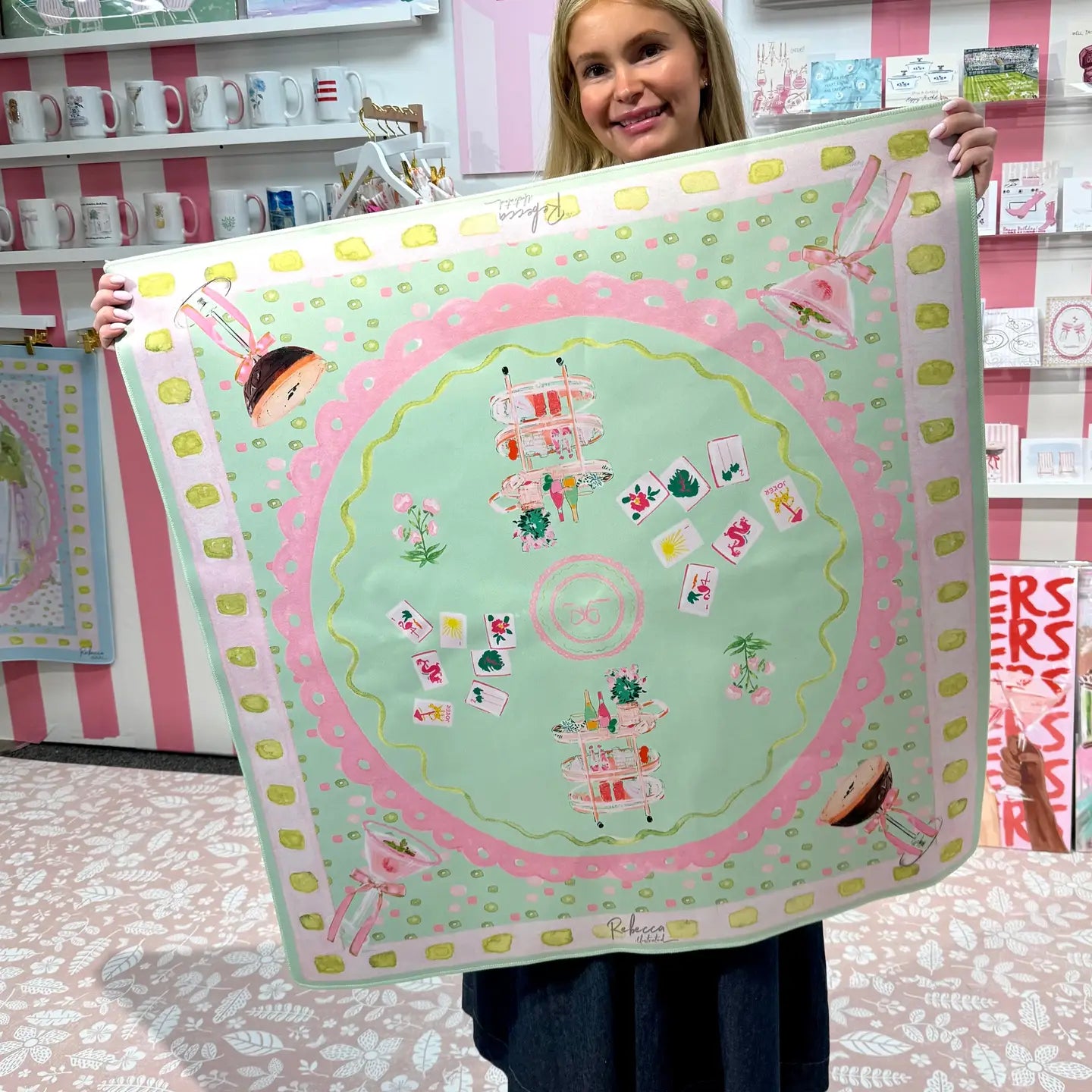 Rebecca Illustrated Mahjong Mat