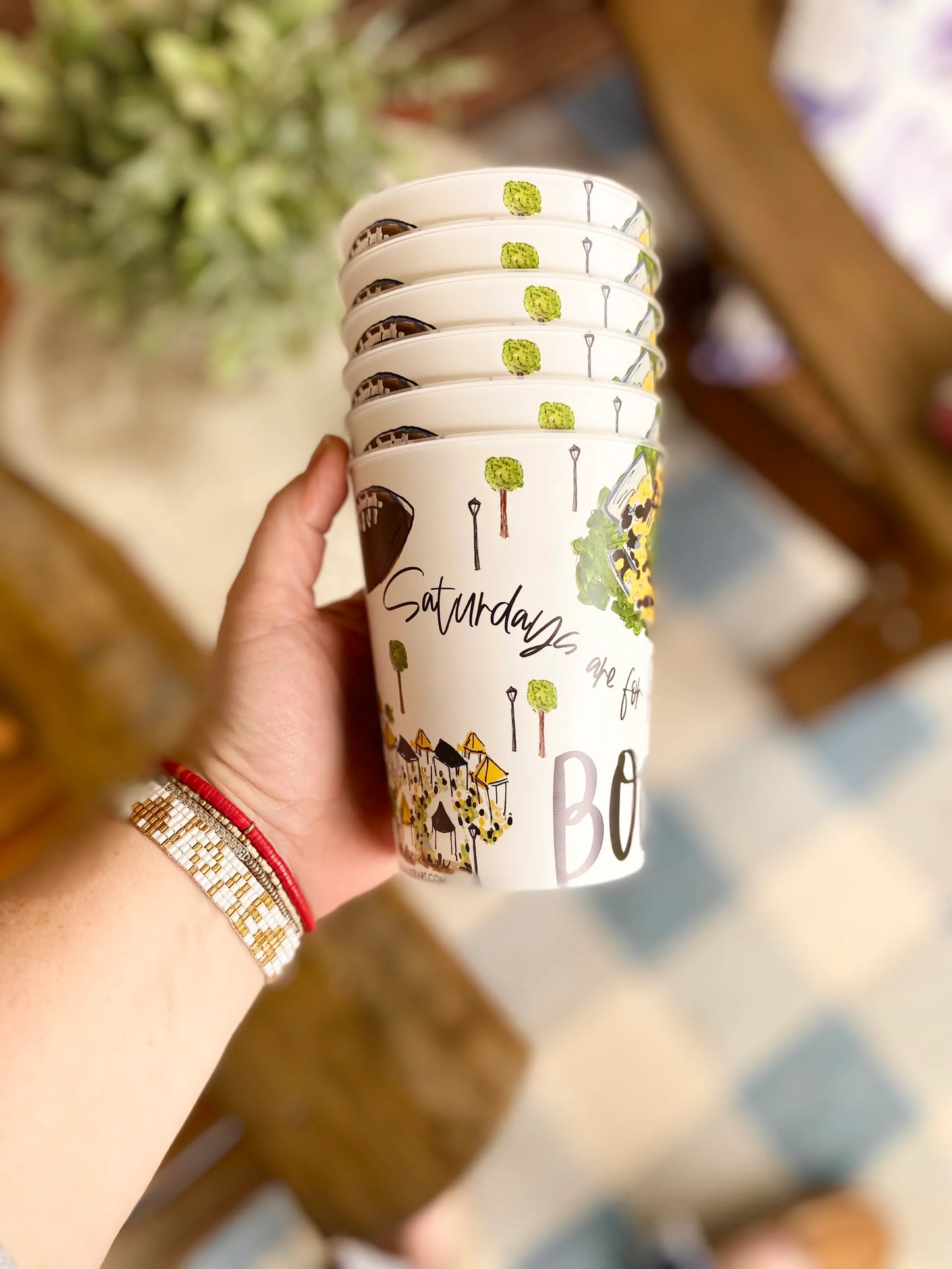 College Town Printed Cups Set/6