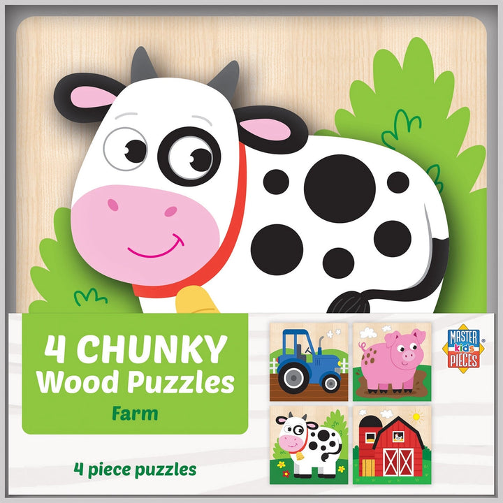 Farm Chunky Wood Puzzle Set of 4