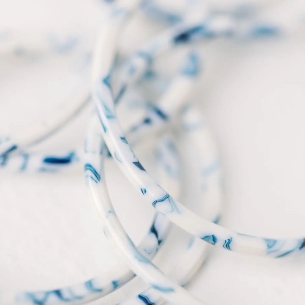 Thin Blue & White Acrylic Hoop