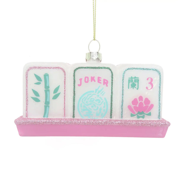 Mahjong Tiles Glass Ornament