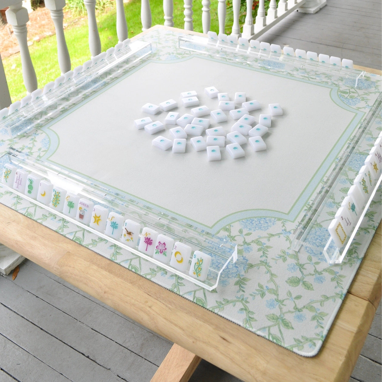 Blue Hydrangea Mahjong Mat