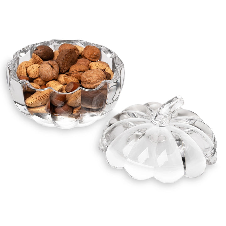 Glass Pumpkin Covered Bowl