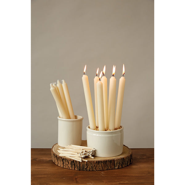 Cream Taper Candles Set/12