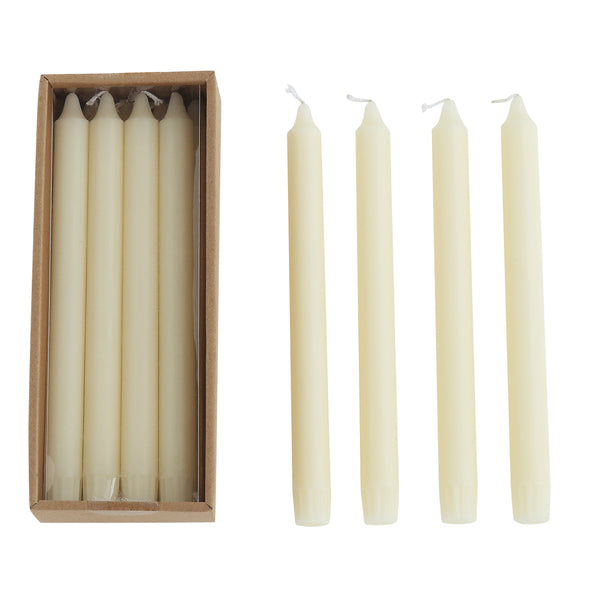 Cream Taper Candles Set/12