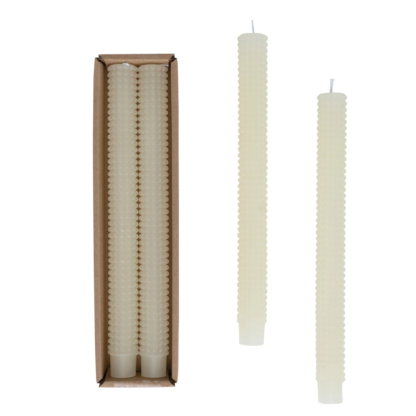 Hobnail Taper Candle Pair