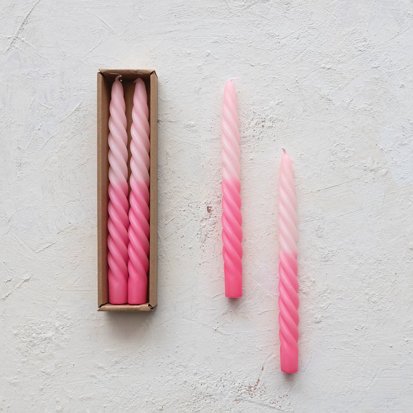 Twisted Ombre Taper Candle Pair