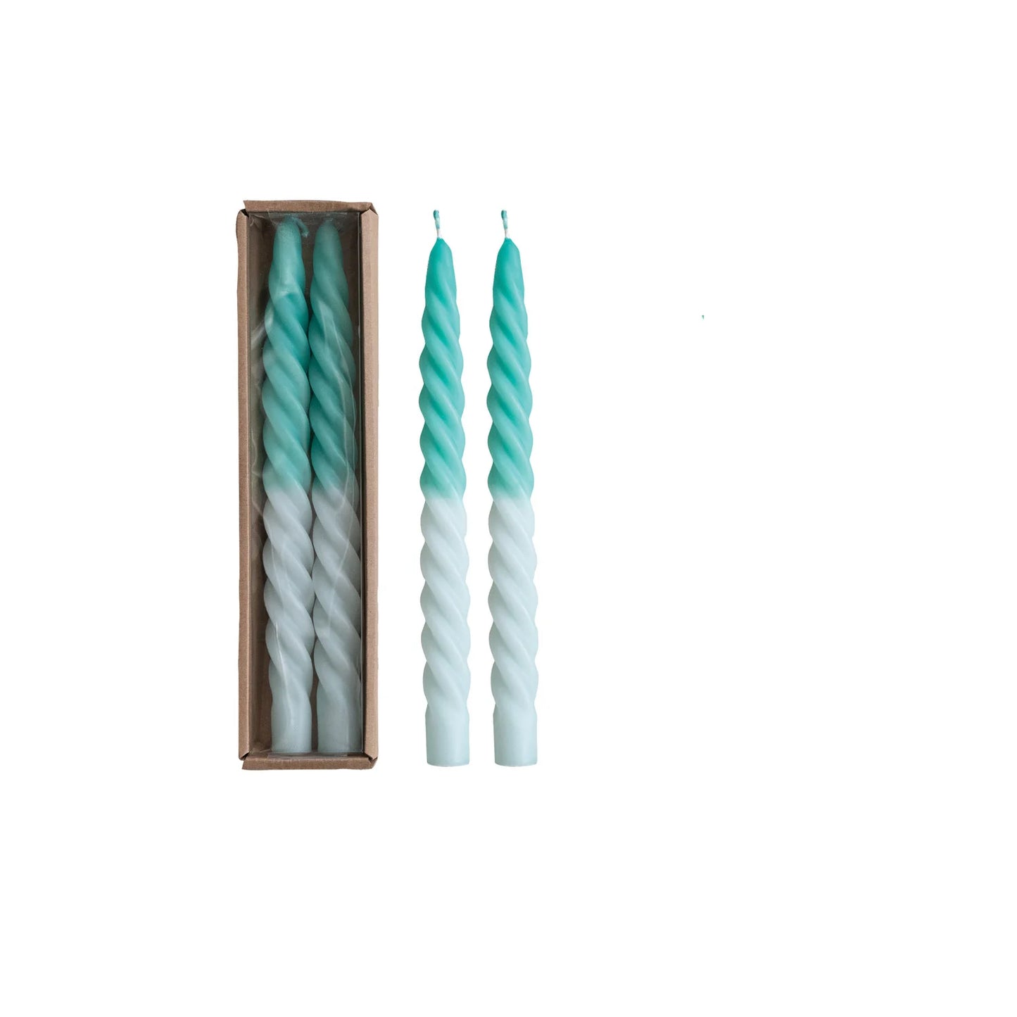 Twisted Colorblock Taper Candle Pair