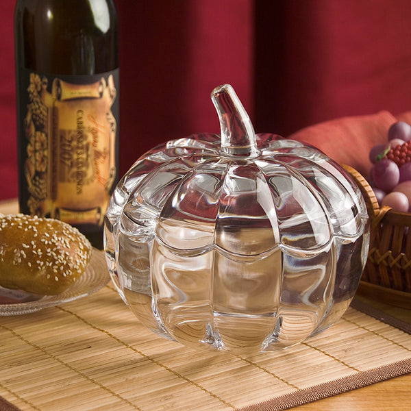 Glass Pumpkin Covered Bowl