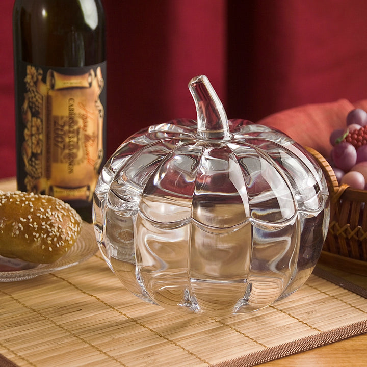 Glass Pumpkin Covered Bowl
