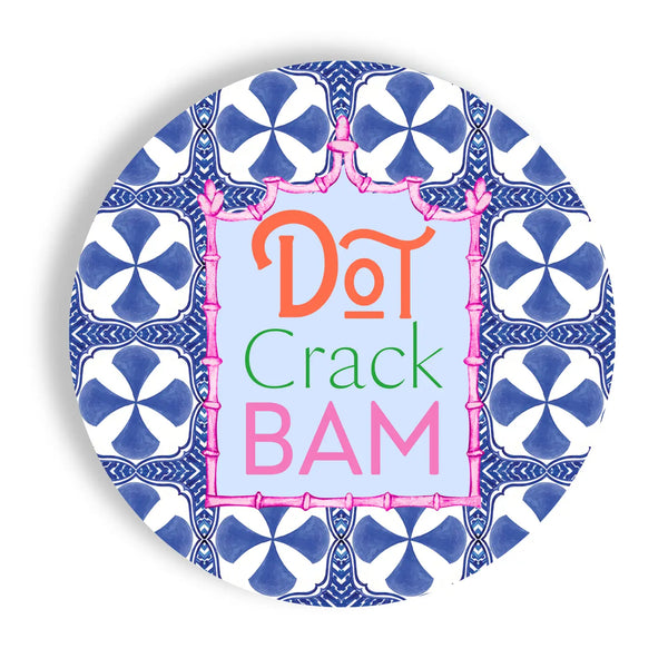 Blue Dot Crack Bam Appetizer Plates Set/24
