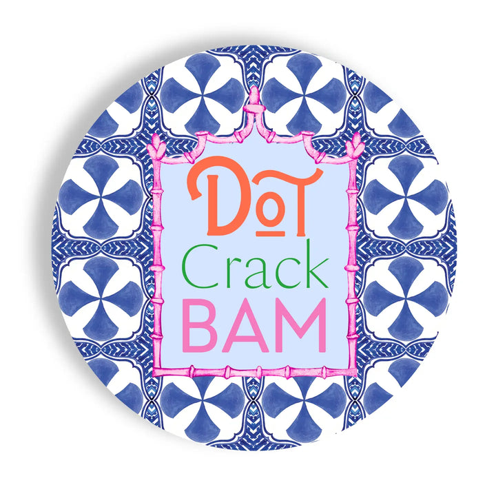 Blue Dot Crack Bam Appetizer Plates Set/24