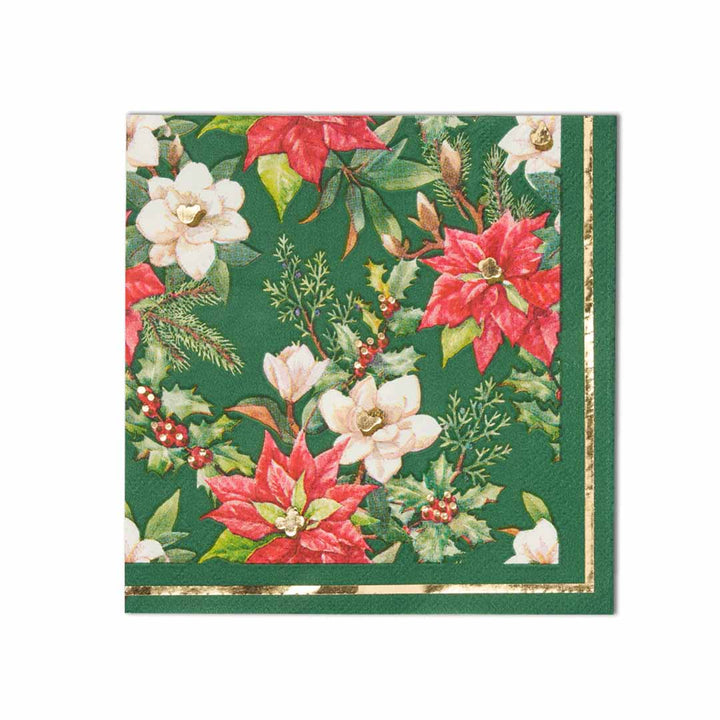 Evergreen Floral Cocktail Napkins 20/PK