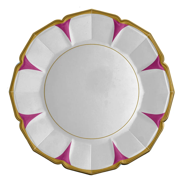 Hot Pink Daisy Paper Dinner Plates Set/8
