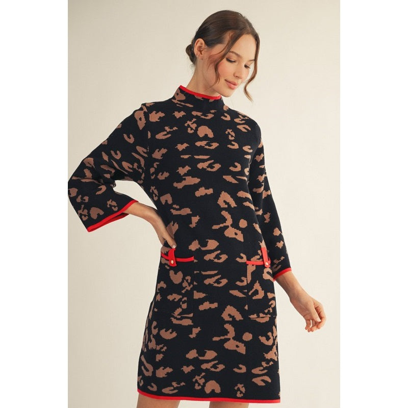 Liz Leopard Sweater Dress