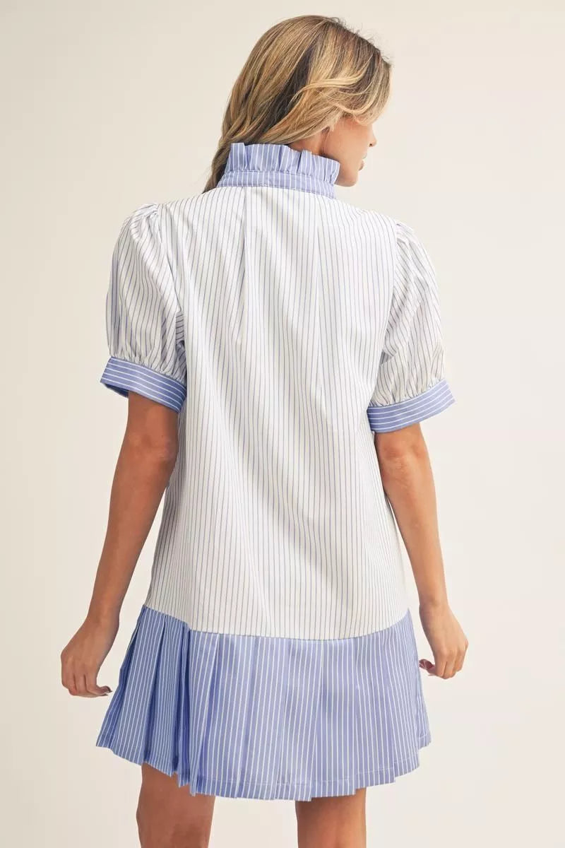 Jane Blue & White Striped Dress