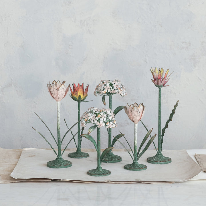 Pair of Vintage Floral Taper Candle Holders