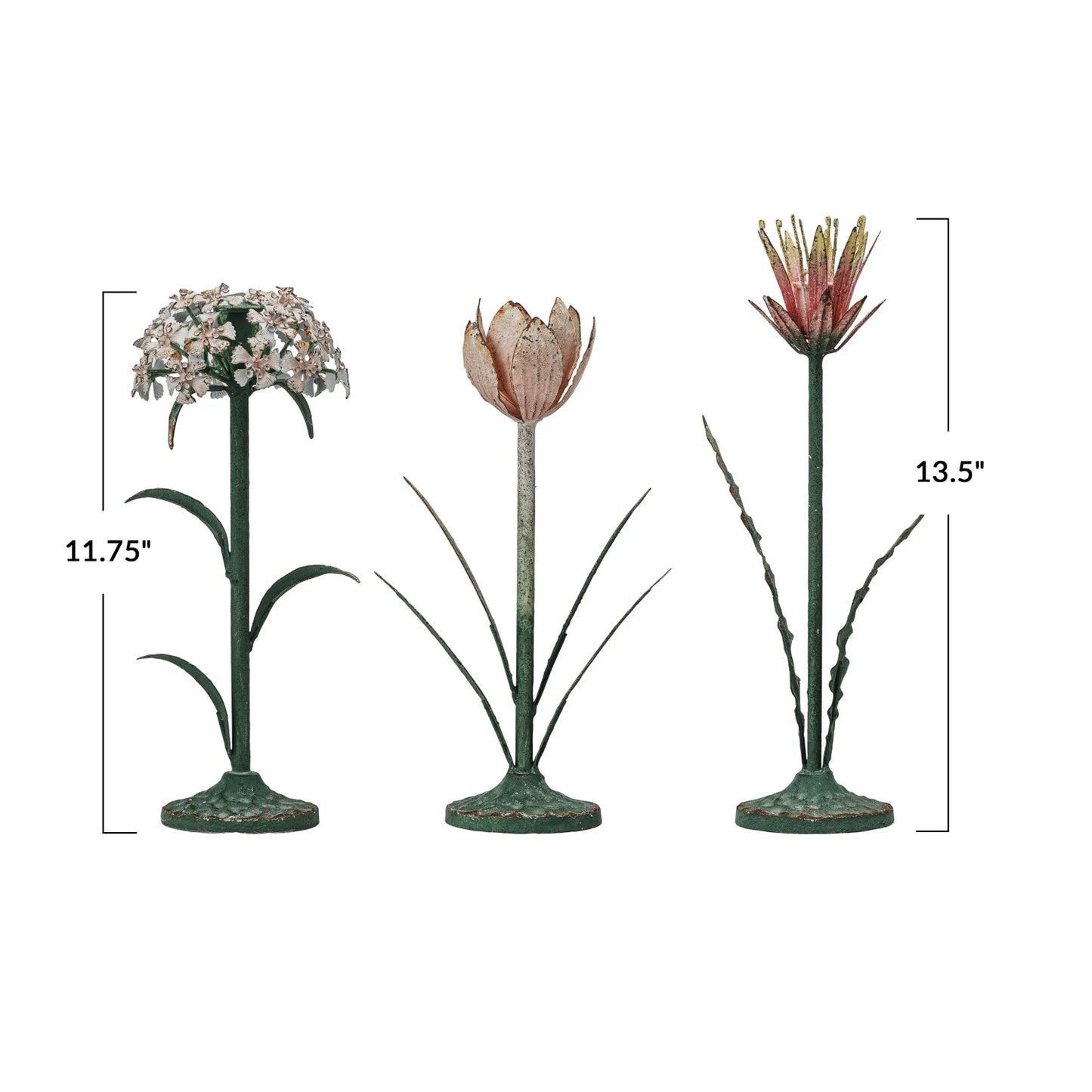 Pair of Vintage Floral Taper Candle Holders