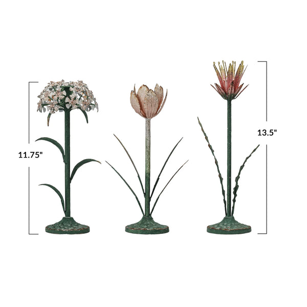 Pair of Vintage Floral Taper Candle Holders