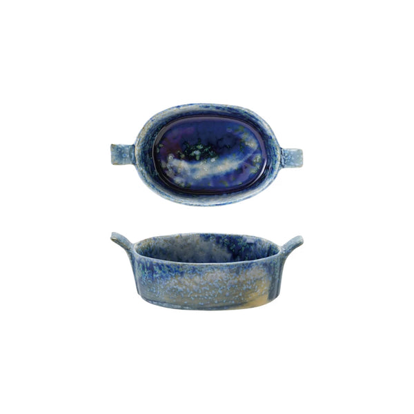 Blue Oval Stoneware Mini Baker