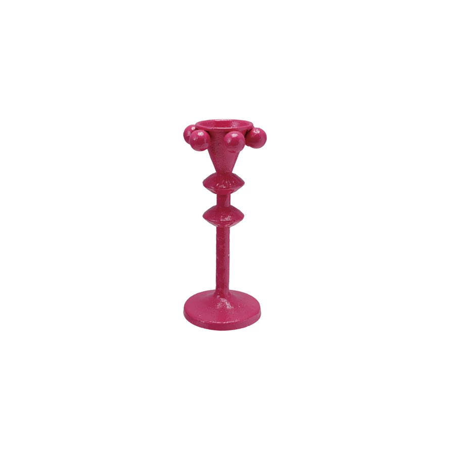 Colored Cast Iron Taper Holder Pair