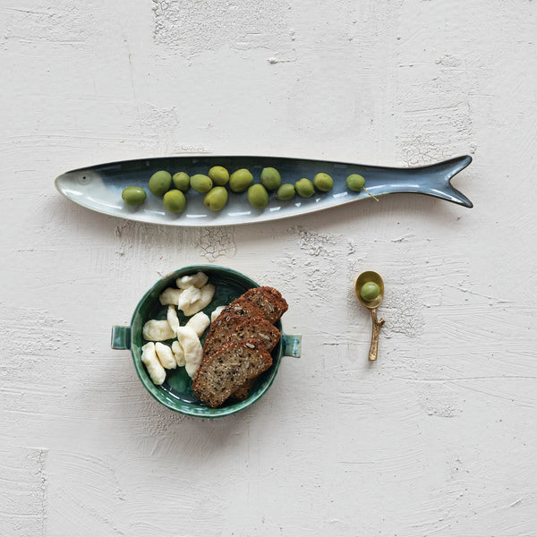 Green Round Stoneware Baker