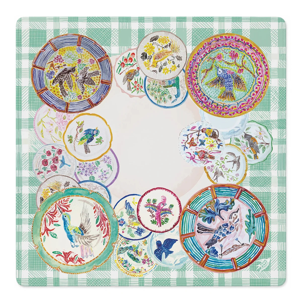 Pretty Colorful Plates Mahjong Mat