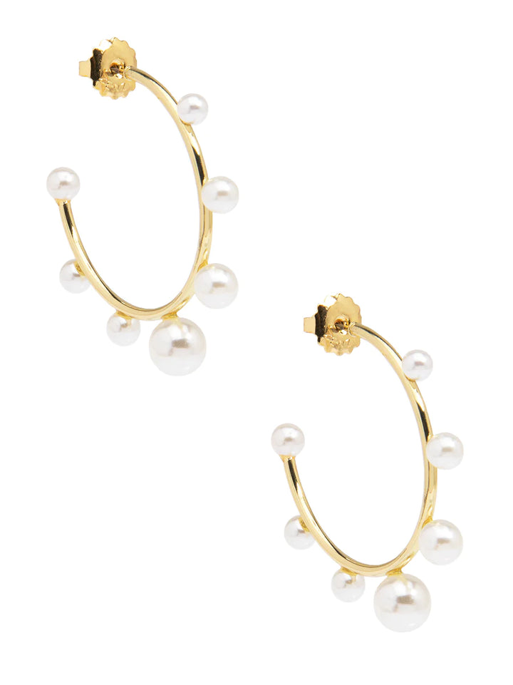 Pearl Embellished Pearl Hoop Earrings