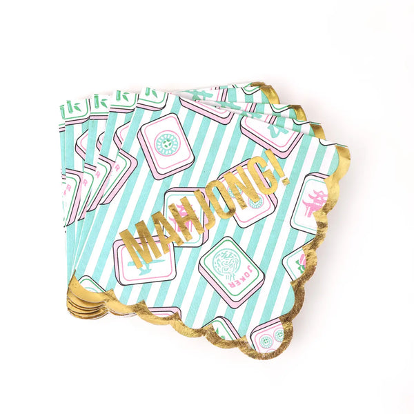 Mahjong Striped Cocktail Napkins