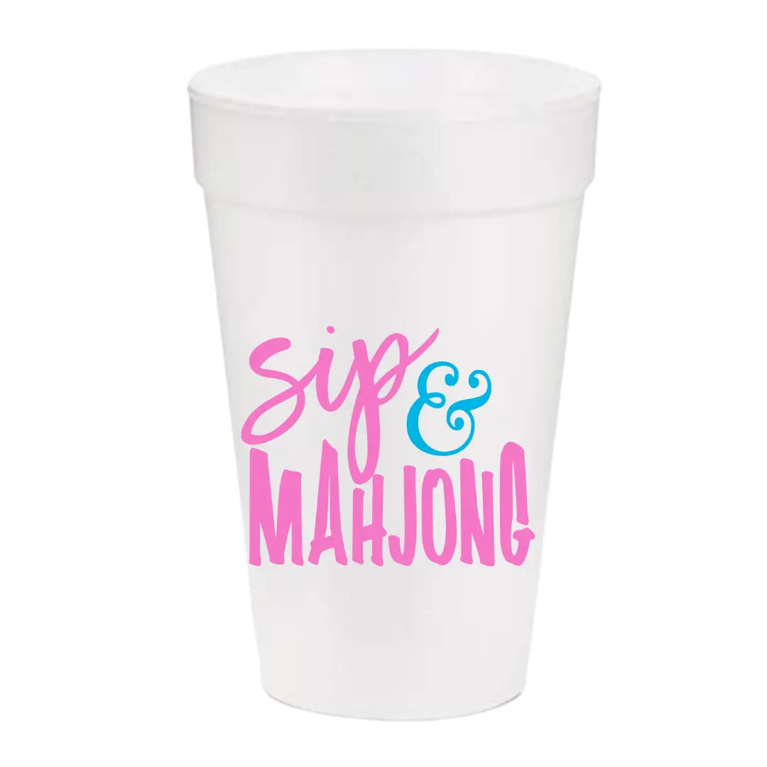 Sip and Mahjong Styro Cups Set/10